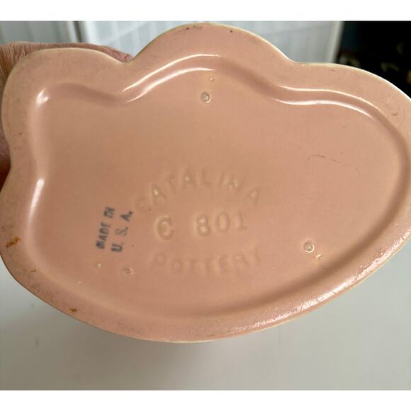 VTG Catalina Pottery C 801 Pink Demure Peasant Woman Vase Planter Made in USA - Picture 6 of 14